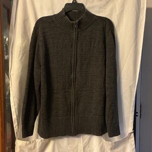 CJ Banks Women's Dark Gray Zip-Up Sweater